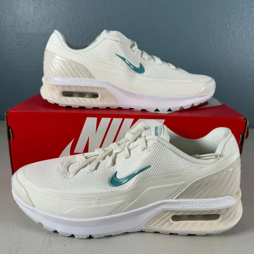 Nike Air Max Bia Womens 9.5 Sail Denim Turquoise‎ IF2628-101 Running Shoes New